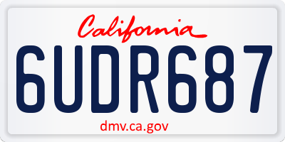CA license plate 6UDR687