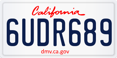 CA license plate 6UDR689