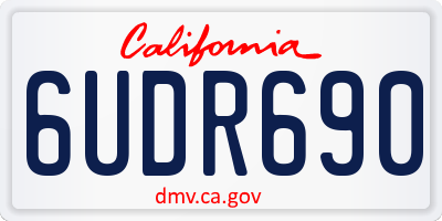 CA license plate 6UDR690