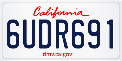 CA license plate 6UDR691