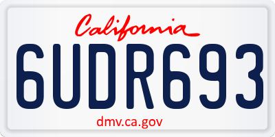 CA license plate 6UDR693