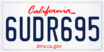 CA license plate 6UDR695