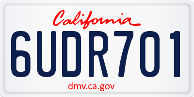 CA license plate 6UDR701