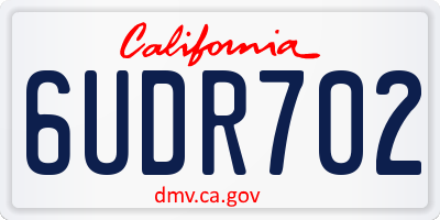 CA license plate 6UDR702