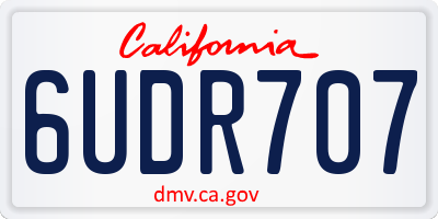 CA license plate 6UDR707