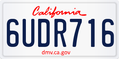 CA license plate 6UDR716