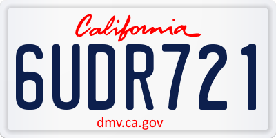 CA license plate 6UDR721
