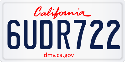 CA license plate 6UDR722