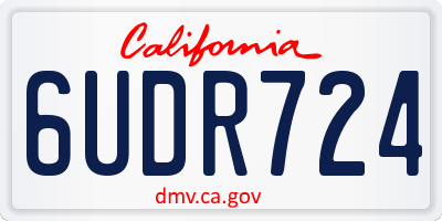 CA license plate 6UDR724