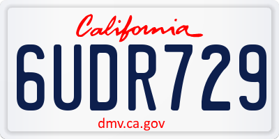 CA license plate 6UDR729