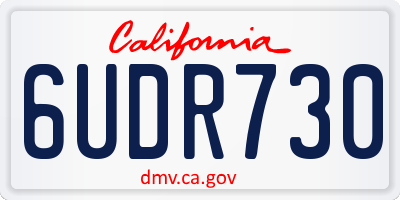 CA license plate 6UDR730