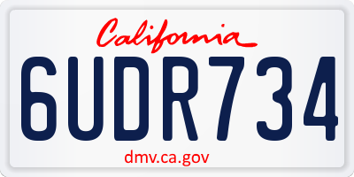 CA license plate 6UDR734
