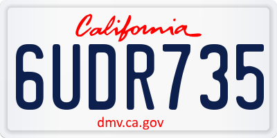 CA license plate 6UDR735