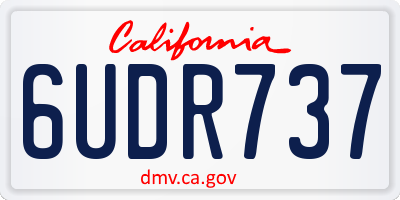 CA license plate 6UDR737