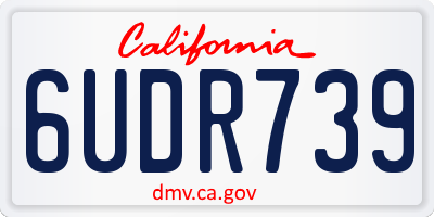 CA license plate 6UDR739