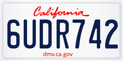 CA license plate 6UDR742