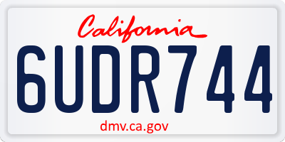 CA license plate 6UDR744