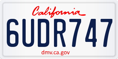 CA license plate 6UDR747