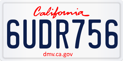CA license plate 6UDR756