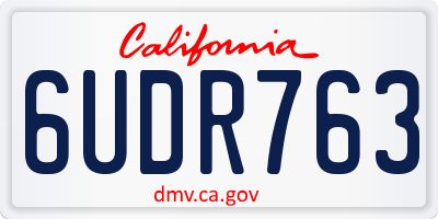 CA license plate 6UDR763