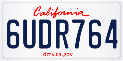 CA license plate 6UDR764