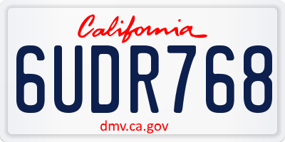 CA license plate 6UDR768