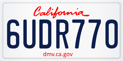 CA license plate 6UDR770