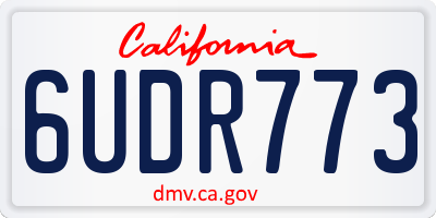 CA license plate 6UDR773