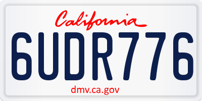CA license plate 6UDR776