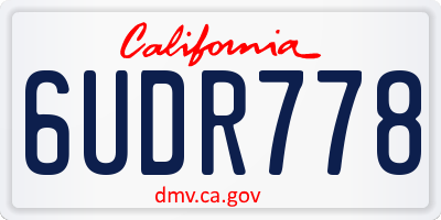CA license plate 6UDR778