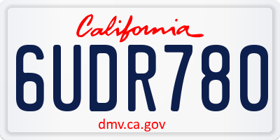 CA license plate 6UDR780