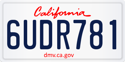 CA license plate 6UDR781