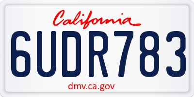 CA license plate 6UDR783