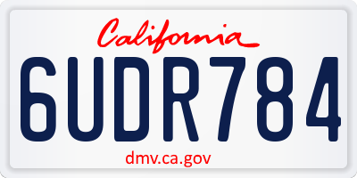 CA license plate 6UDR784