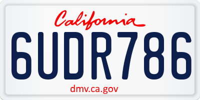 CA license plate 6UDR786