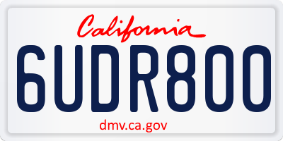 CA license plate 6UDR800