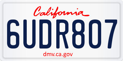 CA license plate 6UDR807
