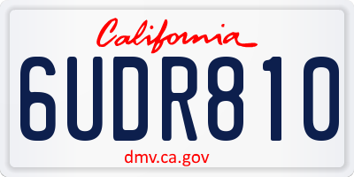 CA license plate 6UDR810