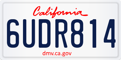 CA license plate 6UDR814