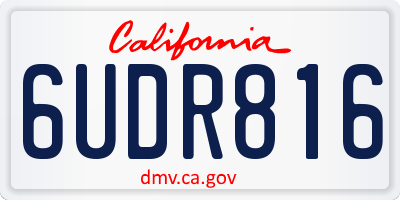 CA license plate 6UDR816
