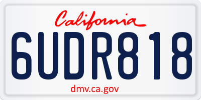 CA license plate 6UDR818