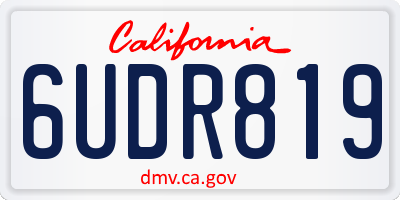CA license plate 6UDR819