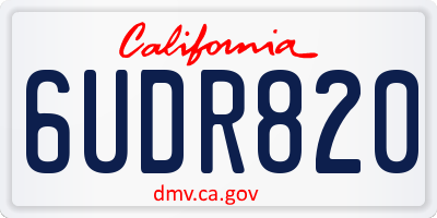 CA license plate 6UDR820
