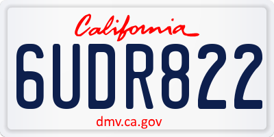 CA license plate 6UDR822