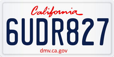 CA license plate 6UDR827