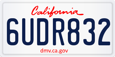CA license plate 6UDR832