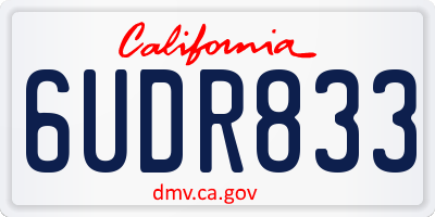CA license plate 6UDR833