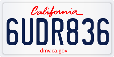 CA license plate 6UDR836