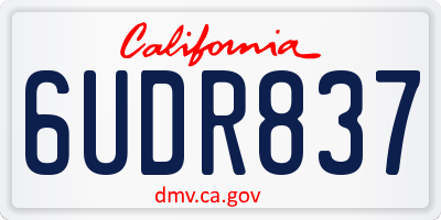 CA license plate 6UDR837