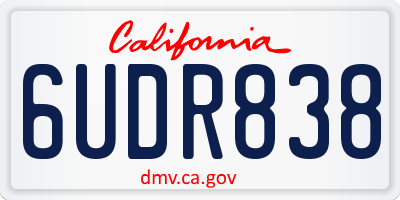 CA license plate 6UDR838